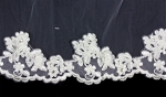 Veil - Multi layer - Lace Appliques Trim - 36" - VL-V1062IV